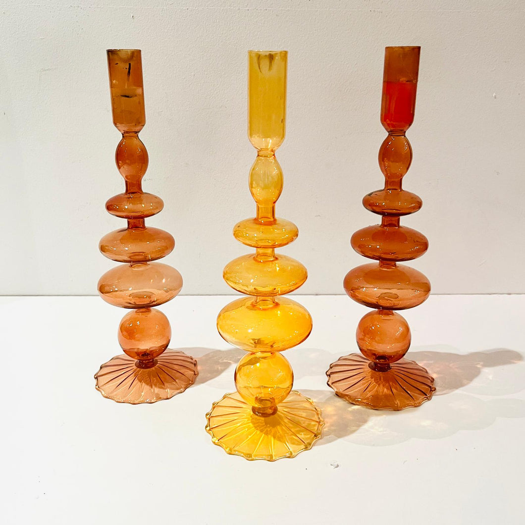 SET CANDELABROS CARAMELO