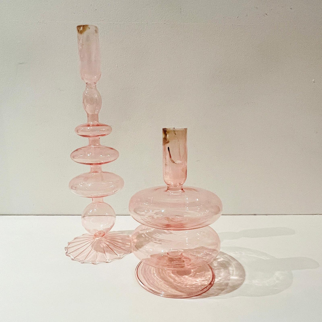 SET CANDELABROS ROSA